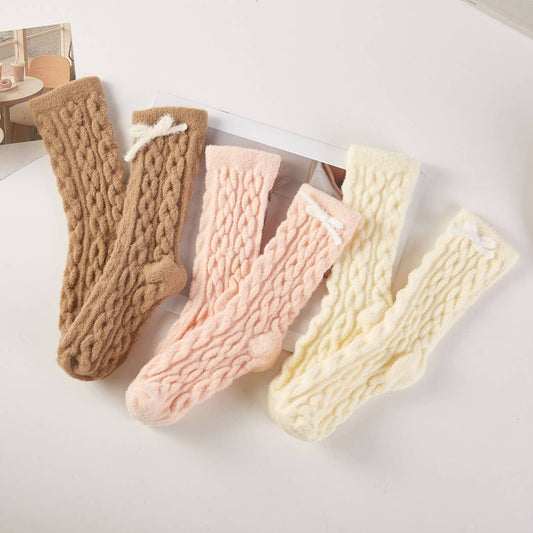 Twisted Cable Knit Fuzzy Sock Gift Set (3pc) - Purpose + Passion Boutique