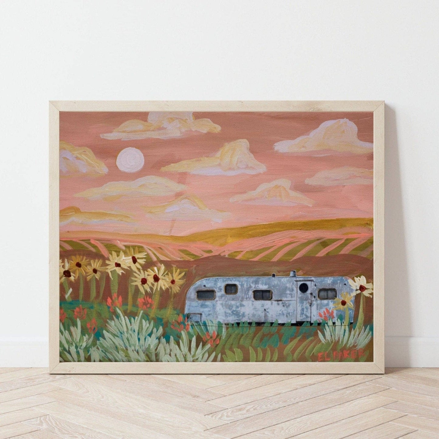 Vintage Airstream Travel Trailer Poster Hanger Art (16x12) - Purpose + Passion Boutique