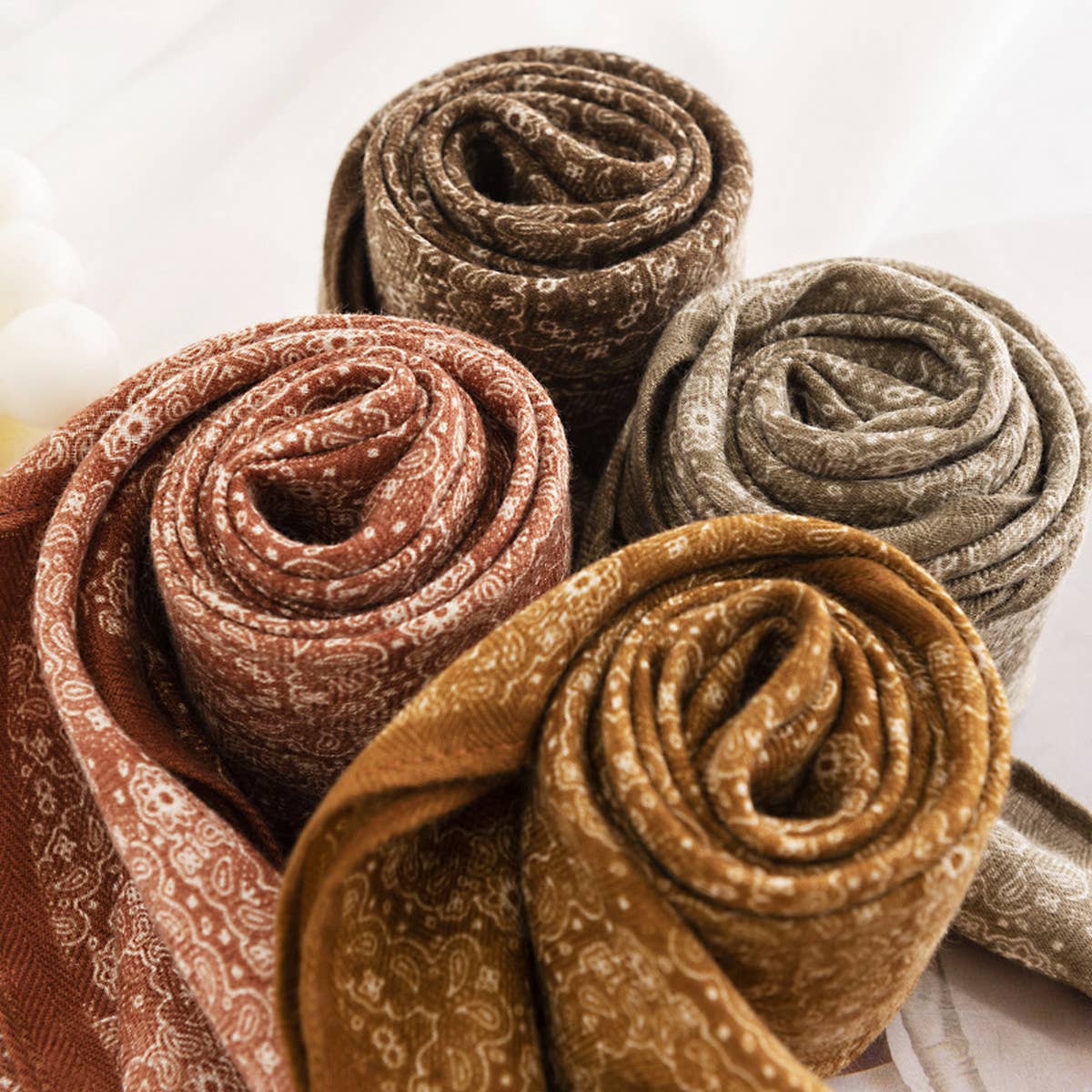 Vintage Houndstooth Print Satin Square Scarf - Purpose + Passion Boutique