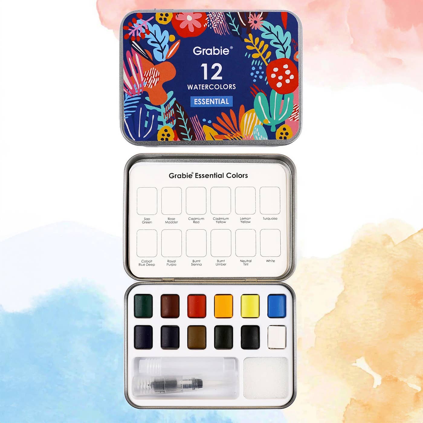 Watercolor Pocket - Set Of 12 Paints + Brush - Purpose + Passion Boutique