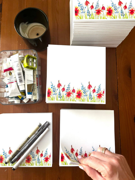 Wildflower Border Square Notepad - Purpose + Passion Boutique