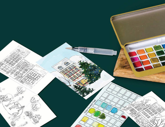 Winter Village Watercolor Painting Kit - Purpose + Passion Boutique