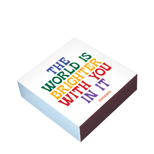 World Is Brighter Matchbox - Purpose + Passion Boutique