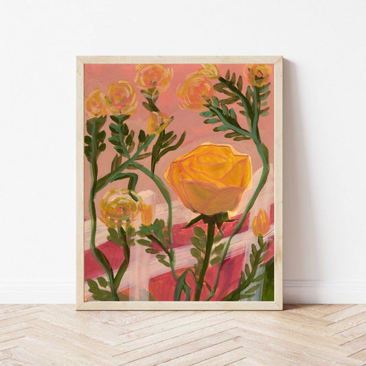 Yellow Rose of Texas Poster Hanger Art - Purpose + Passion Boutique