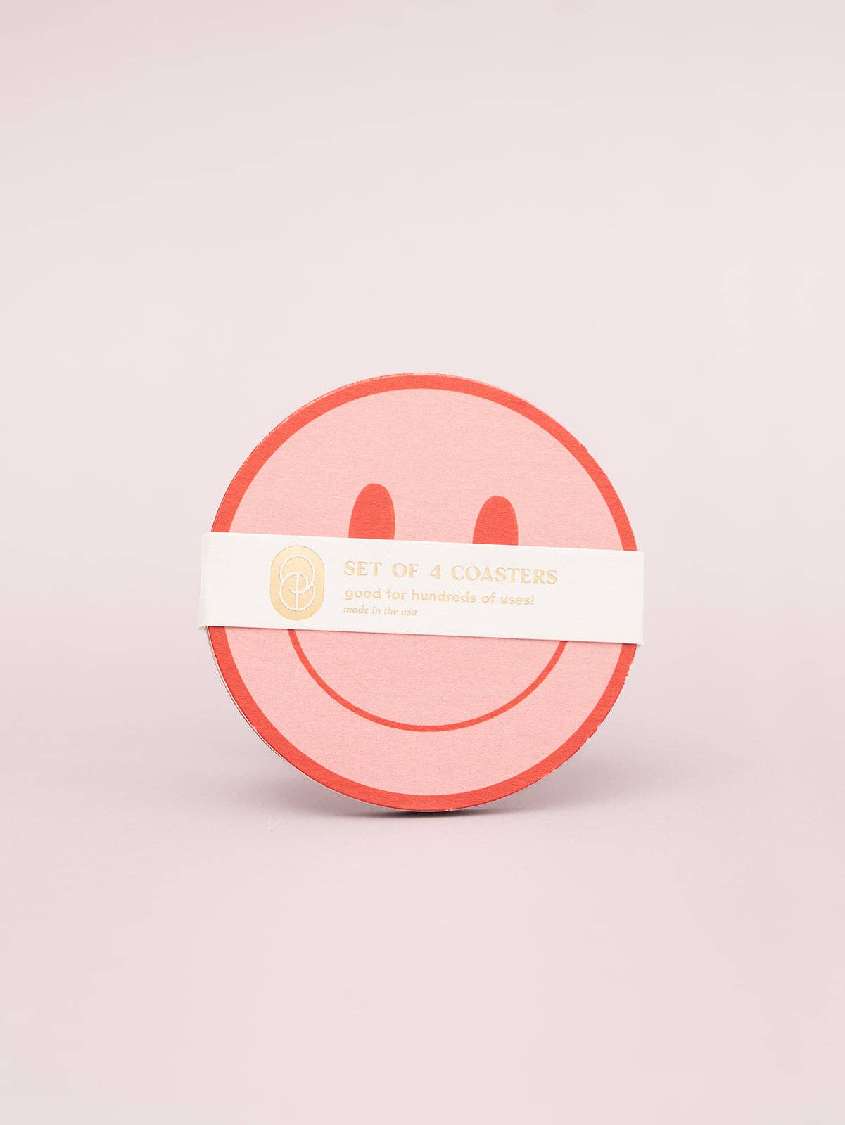 Pink & Red Smile Coasters S/4