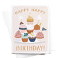 Happy Happy Birthday! Cupcake Stand Greeting Card