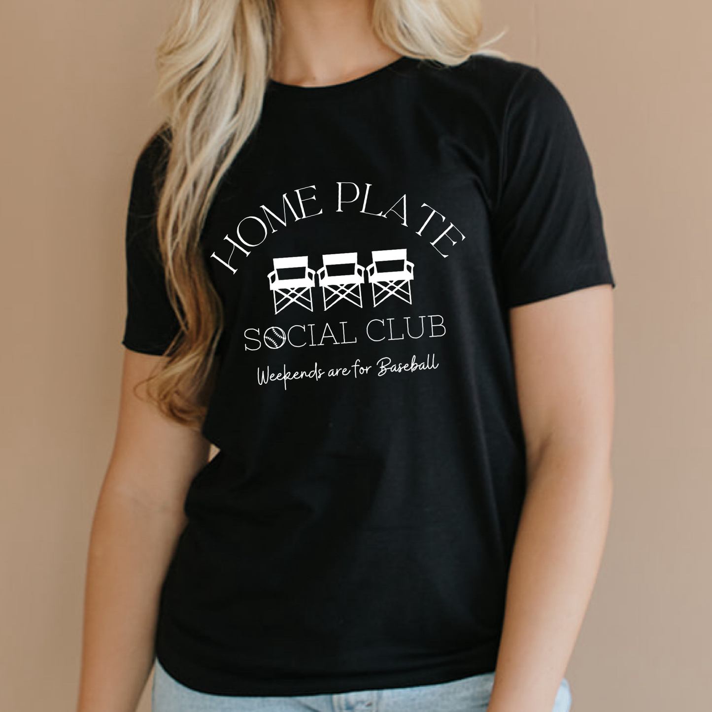 Home Plate Social Club Baseball Black Graphic T-shirt