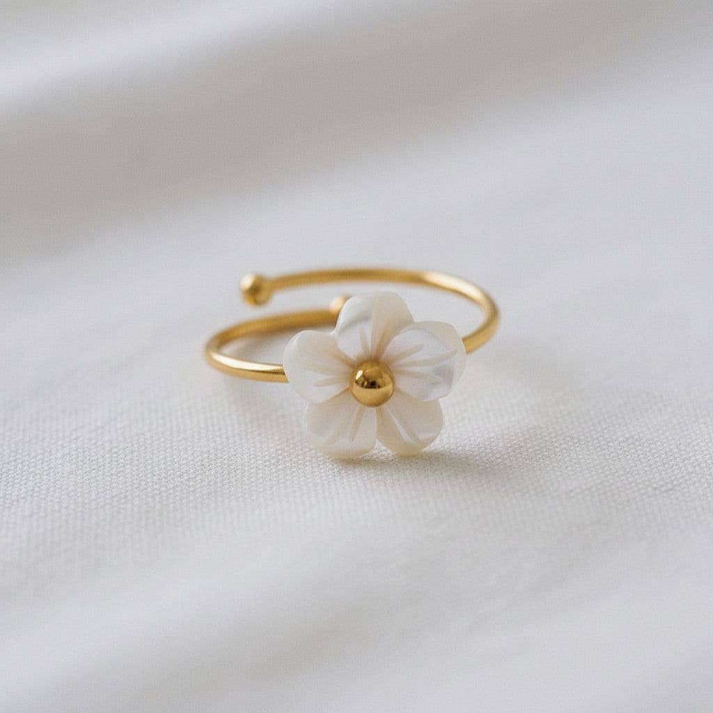 Floral-Inspired Stainless Steel Ring