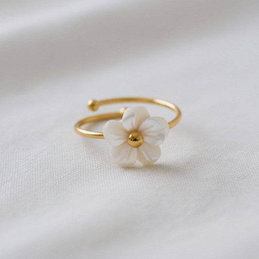 Floral-Inspired Stainless Steel Ring