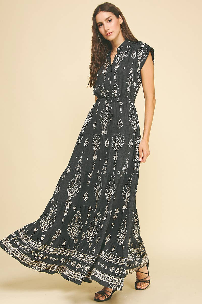 Black Tiered Maxi Dress