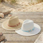 Striped Rope Sun Flat Brim Straw Hat