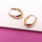 Gold Oval Chunky Huggie Hoops