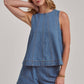 Sleeveless Denim Top + Short Set