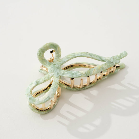 Garden Ribbon Metal Bow Large Claw Clip