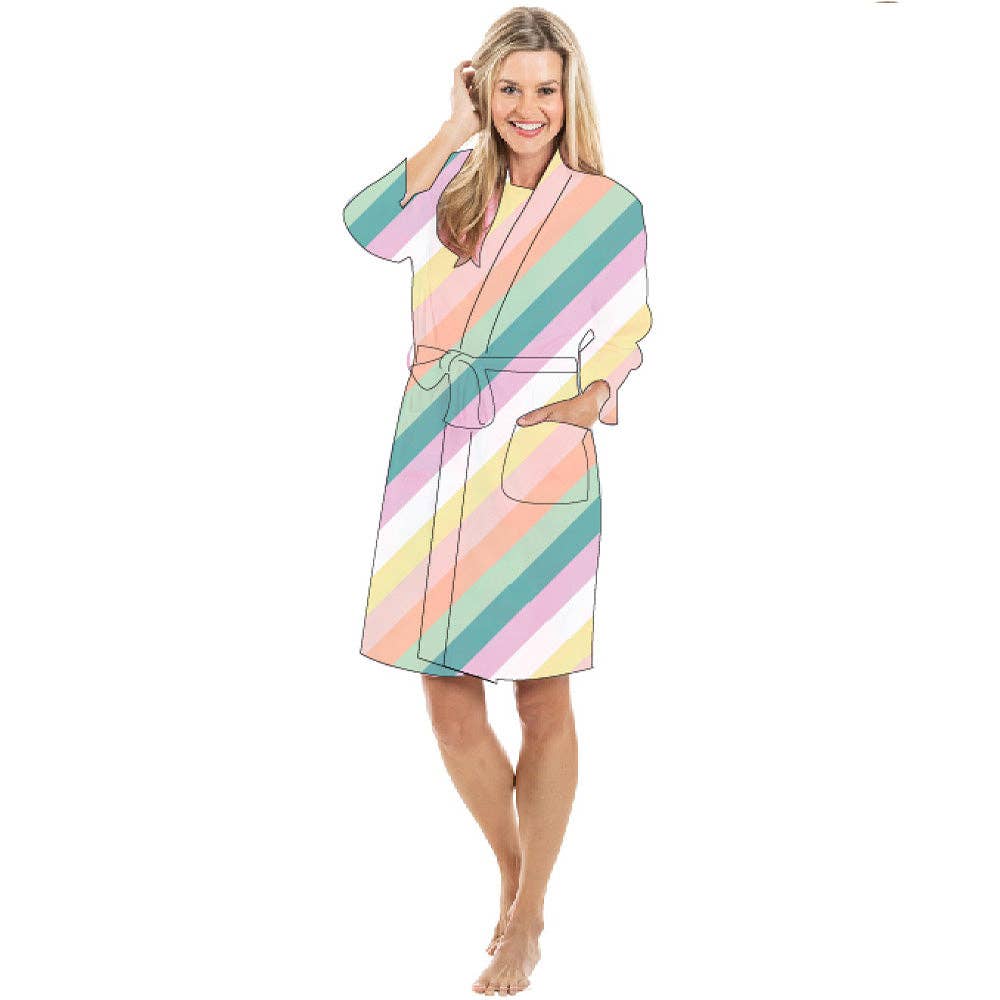 Pastel Striped Women's Robe