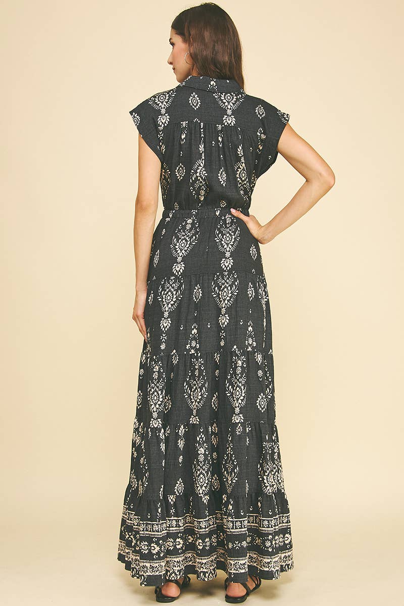 Black Tiered Maxi Dress