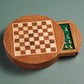 Acacia Wood Round Magnetic Chess Set