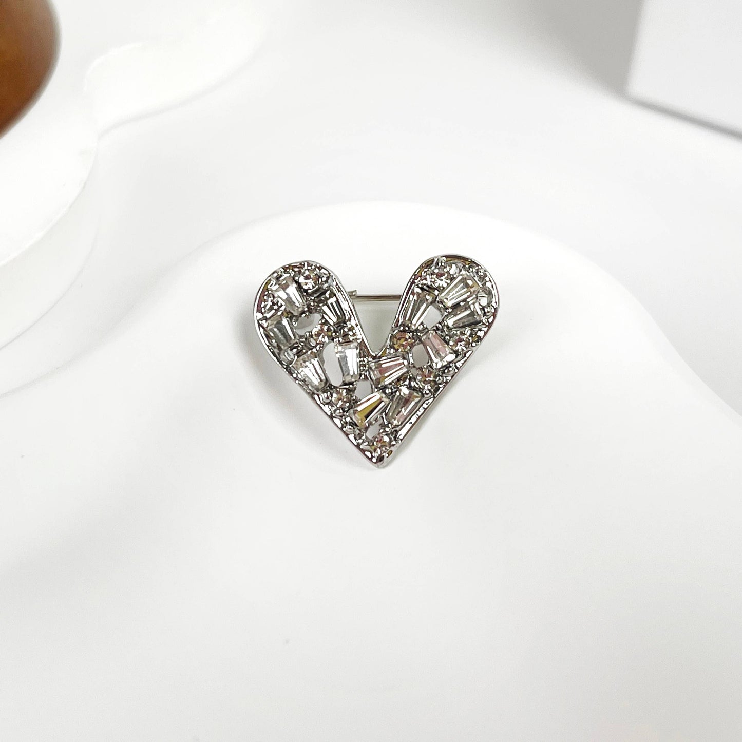 Heart Diamond Brooch