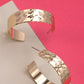 Gold Hammered Wide Hoops