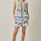Floral Embroidered Front Tie Ruffled Vest