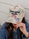 Jesus Saved My Life Floral Snapback Cap
