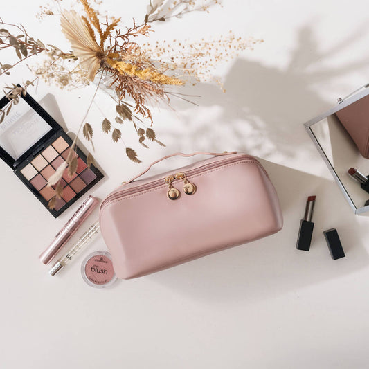 Pink Handheld Makeup Bag