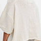 White Midi Sleeves Knitted Cardigan