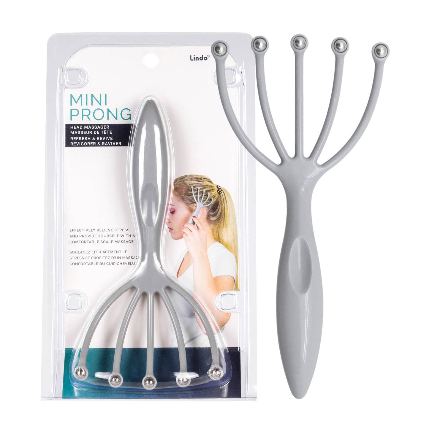 Mini Prong Head Massager - Gray