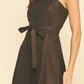 Faux Leather Button Down Dress