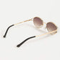 Oval Lens Metal Frame Sunglasses