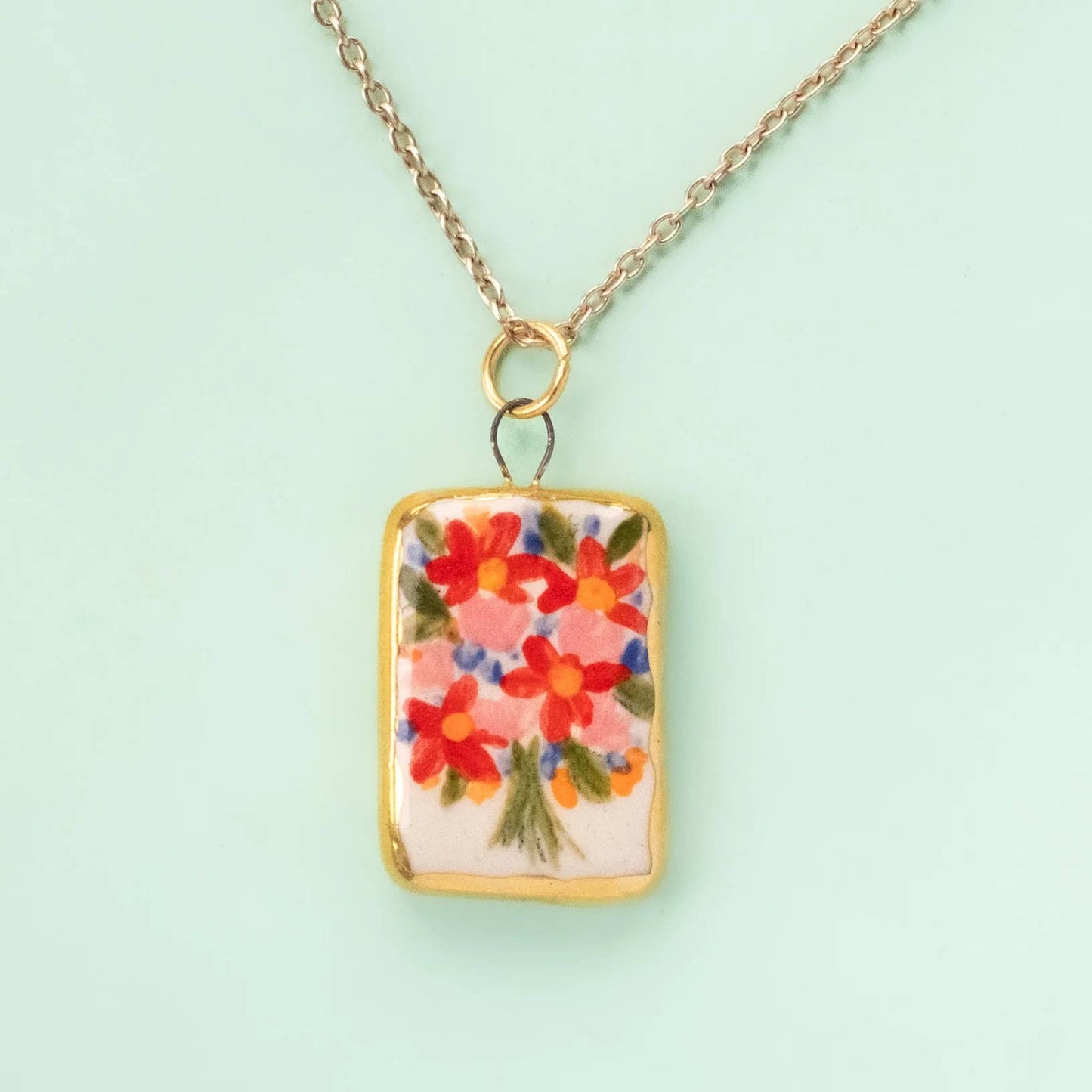18K Rectangle Stainless Steel Necklace