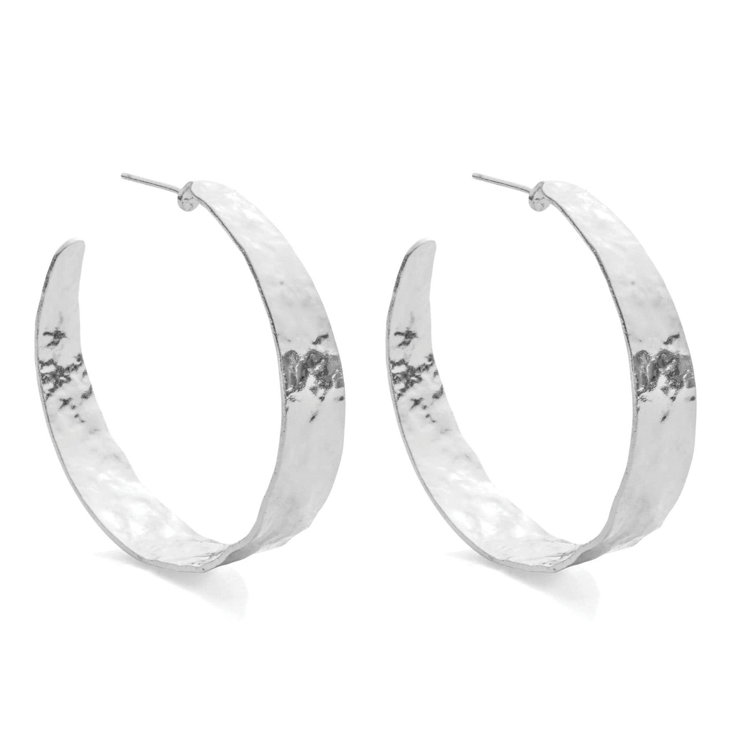 Wide Silver Gilded Hoops