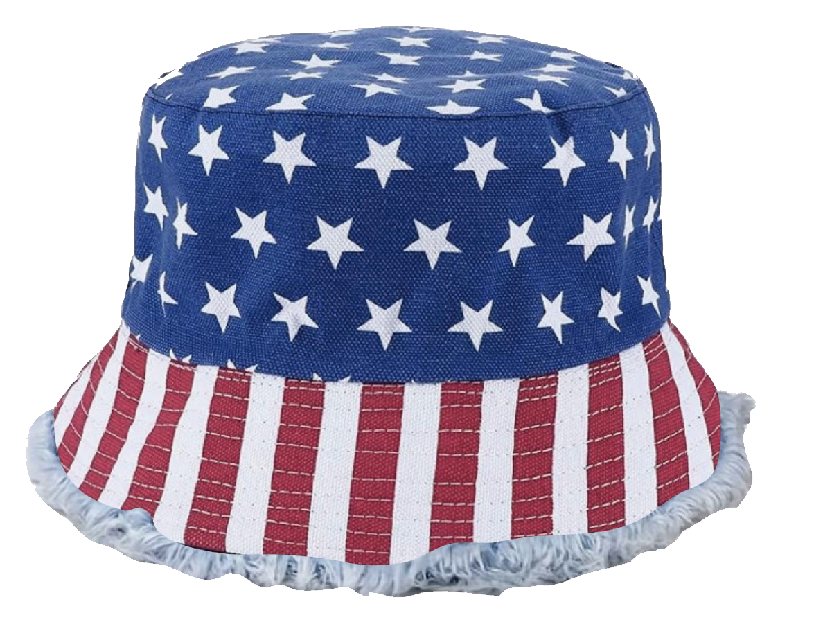 USA America Patriotic Patch Bucket Hat