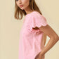 Ruffled Eyelet Short Sleeve Top