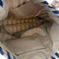 Blue and Beige Striped Tote Bag