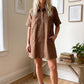 Polka Dot Brown Denim Shirt Dress