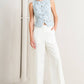 White Wide Leg Woven Side Pocket Pants