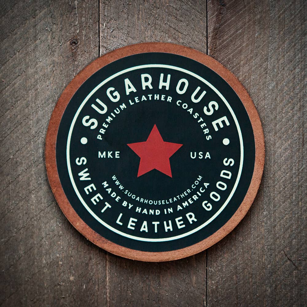Whiskey Business Leather Coaster