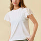 Ruffled Eyelet Short Sleeve Top