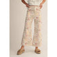 Vintage Pastel Floral Patchwork Wide Leg Pants