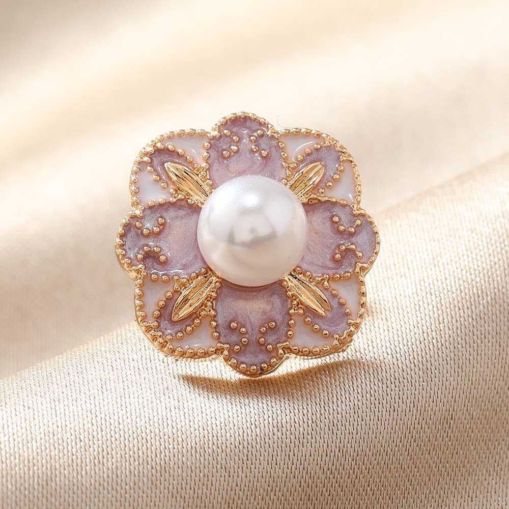Elegant Small Flower Enamel Lapel Pin Badge