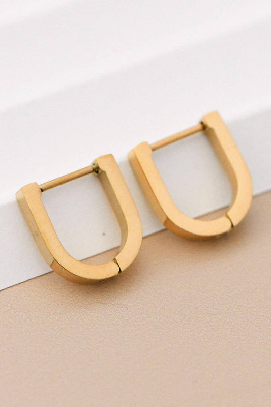 18K Gold Plated Waterproof Stainless Steel Hoop Earrings