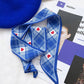 Blue Pattern Skinny Scarf