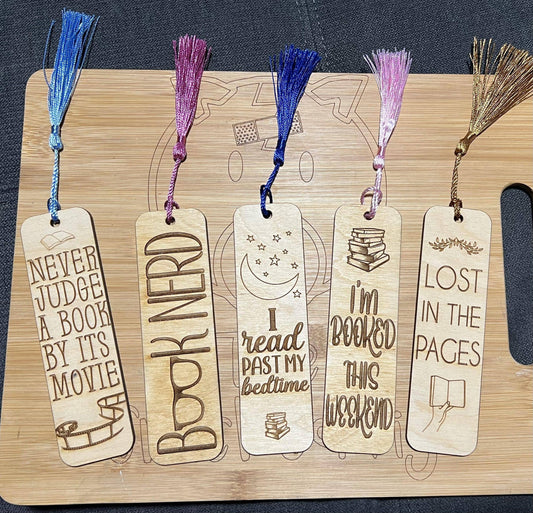 Reading Themed Wooden Bookmarks