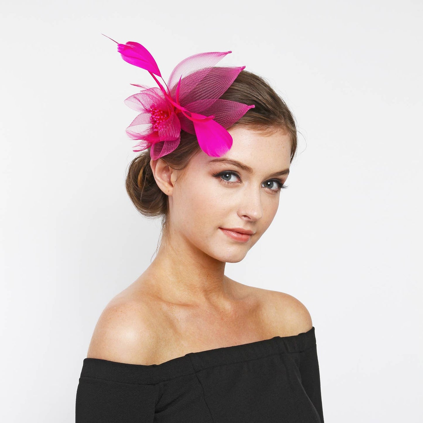 Organza Floral Mesh Fascinator Clip