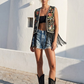 Western Tapestry Fringed Vest