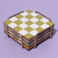 Checkered Coasters Colored with Stand