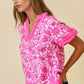 Vibrant Pink Floral Ruffle Tiered Top