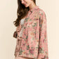 Pink Floral Print Denim Shacket
