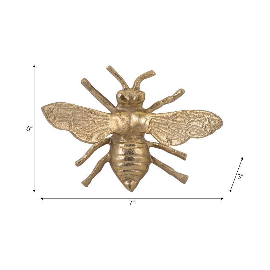 Gold Metal Decorative Solid Busy Bee Figurine (8 in.)